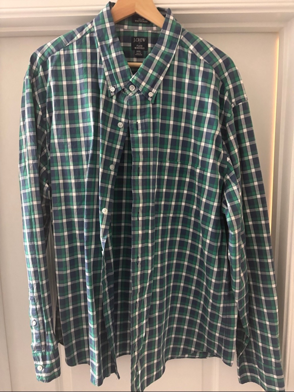 J.Crew Men's Green & Blue Plaid Button-Down Shirt